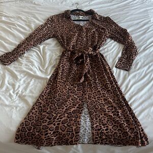 Leopard Print Long Sleeve Dress